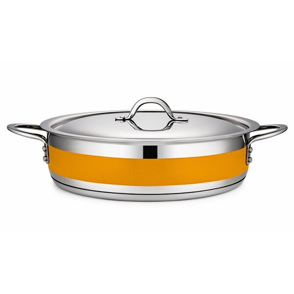 Bon Chef Country French 2 Pot W/Cover 12 3/8" Dia X 3" 6 Qt - Orange 71030-CF2-O - main